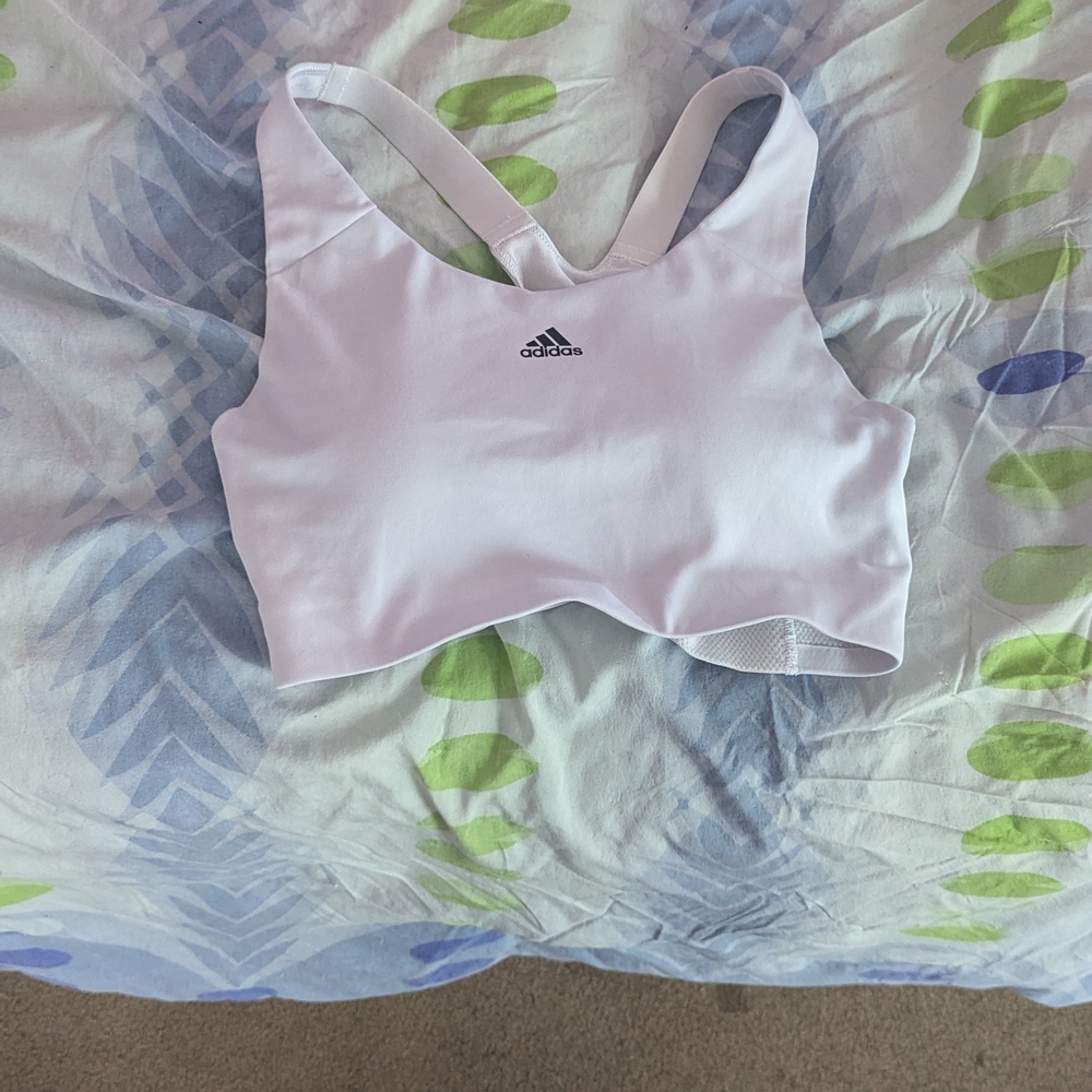 Adidas White Sports Bra
